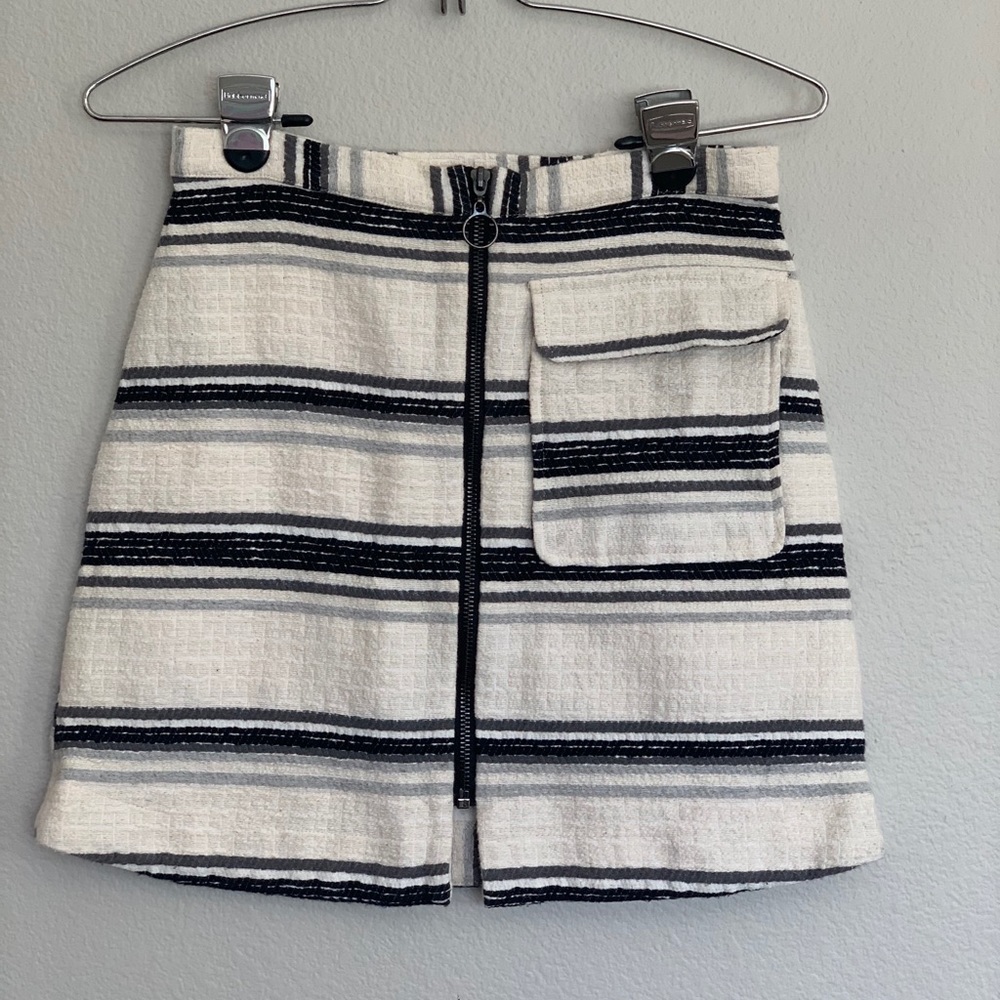 Tweed striped mini skirt